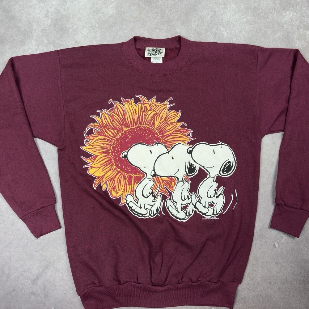 Vintage 90s Peanuts Snoopy Sunflower Deadstock Sweatshirt Mens Large Made in USA